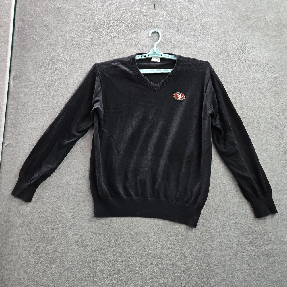 San Francisco 49ers Men Sweater 2XL Black NFL Pro Line‎ Embroidered Knit Preppy